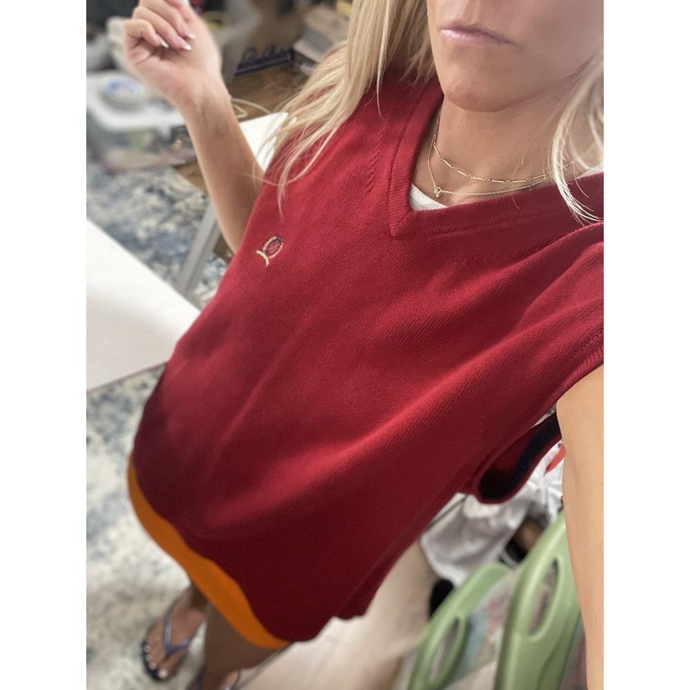 Tommy Hilfiger Men's Golf Red Sweater Vest 90s XL Grandpa Dad VTG Classic Preppy